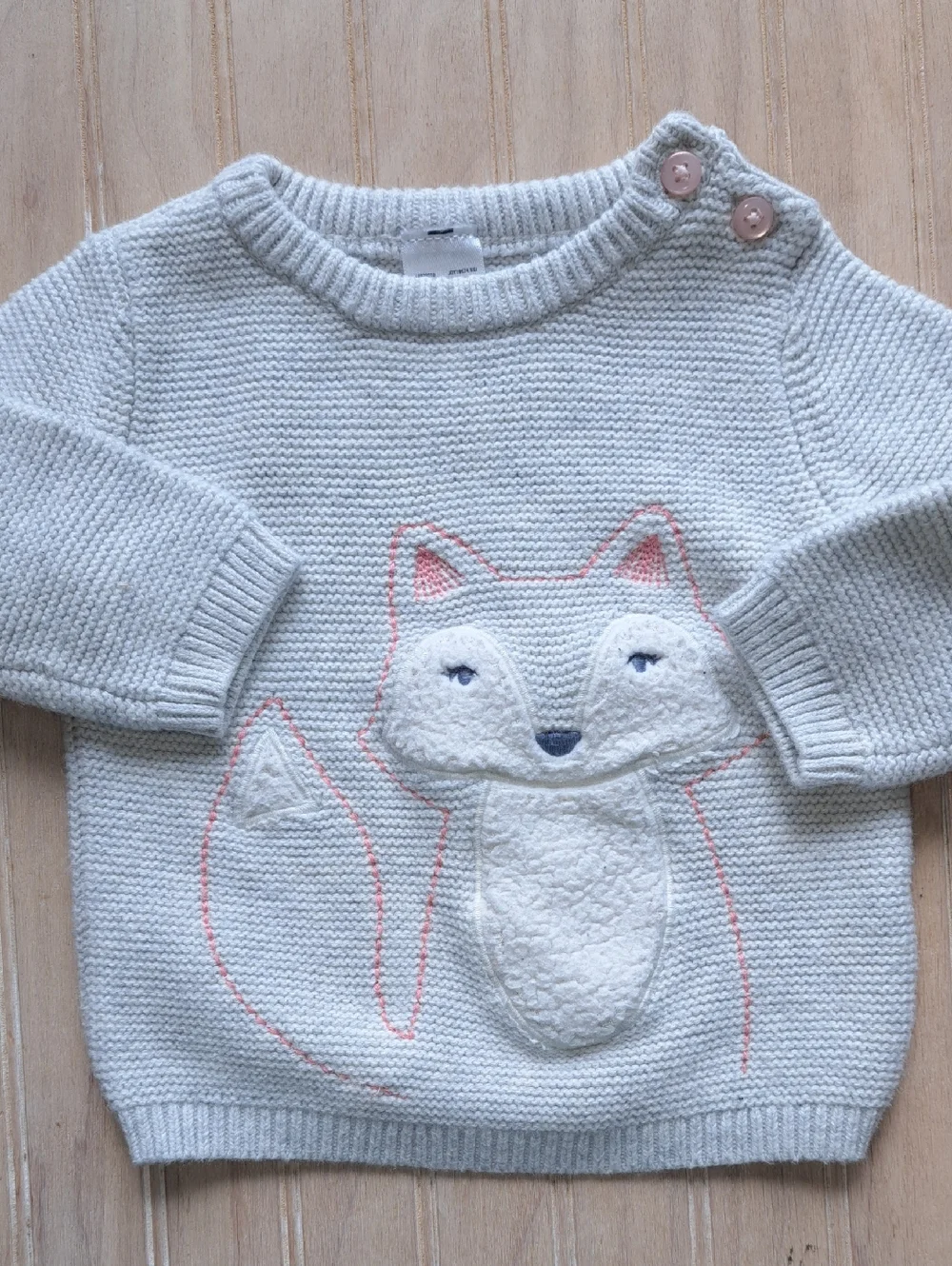 Carter's Just One You Fox Knit Sweater 3M Baby Neutral 100% Cotton Comfy Casual